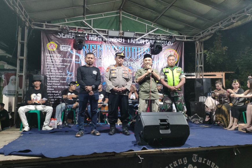 Polsek Kebonsari Polres Madiun Pastikan Hiburan Tahun Baru di Desa Sidorejo Berjalan Aman